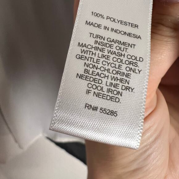 Express White Black Portofino Sheer Long Sleeve Button Up Shirt Size Small - Picture 9 of 9